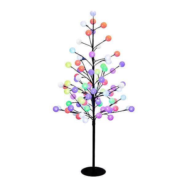 Διακοσμητικό δέντρο με βαμβακερές σφαίρες και LED, 88 x έγχρωμο LED