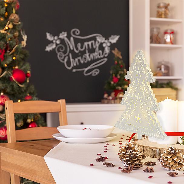 Χριστουγεννιάτικη διακόσμηση για το σπίτι, περιλαμβάνει:  Άγιο Βασίλη, χριστουγεννιάτικο δέντρο και αστέρι