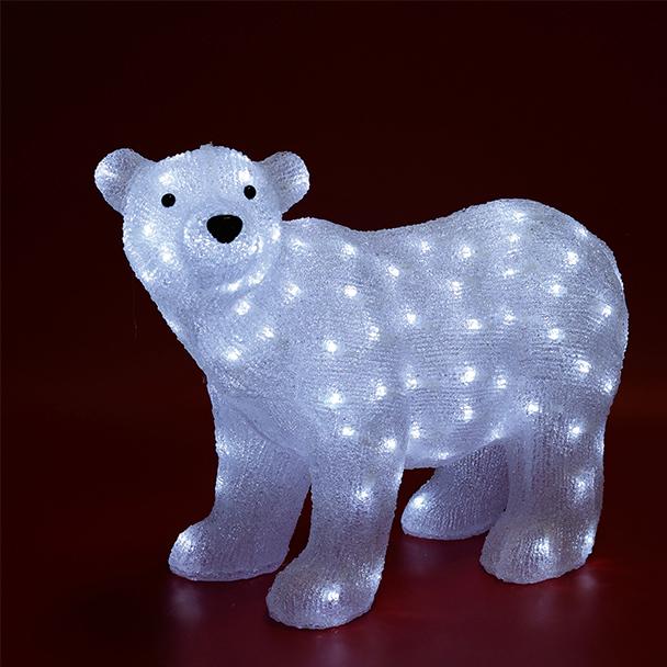 Χριστουγεννιάτικη διακόσμηση, προβολέας λέιζερ και 2 φιγούρες LED - Χιονάνθρωπος 90 cm και Πολική Αρκούδα 42 cm