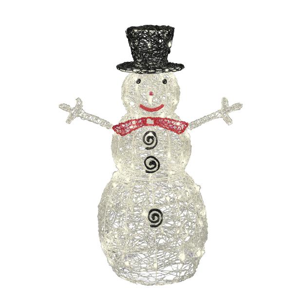Ακρυλικός χιονάνθρωπος, για εξωτερικό, 90 cm + Διακόσμηση Πόρτας BONUS