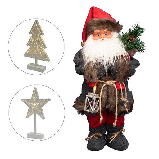Χριστουγεννιάτικη διακόσμηση για το σπίτι, περιλαμβάνει:  Άγιο Βασίλη, χριστουγεννιάτικο δέντρο και αστέρι